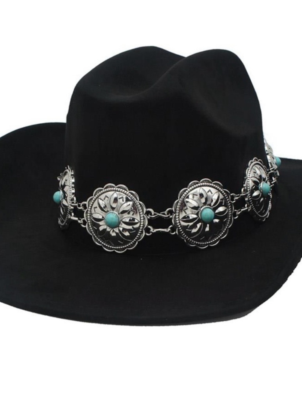 Western hat Cowboy Cowgirl Circle, Concho turquoise black NWT - Picture 1 of 6